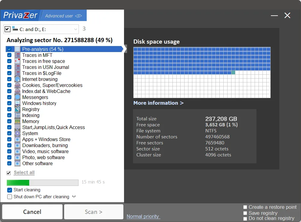 Best free PC cleaner - PrivaZer screenshot
